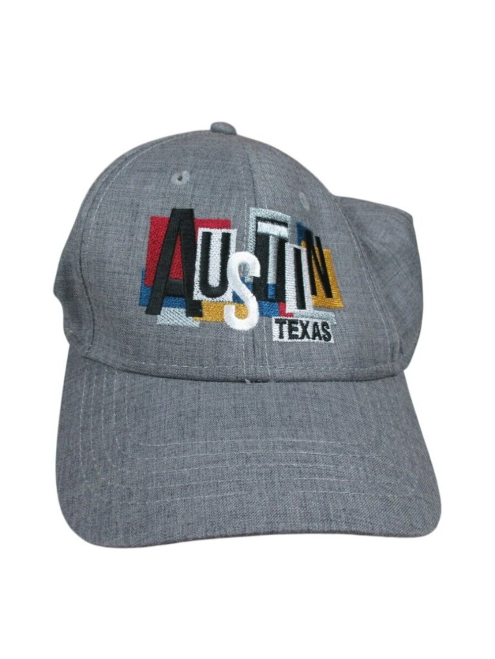 ACE USA mens heathered gray colorful Austin Texas TX strapback hat EUC